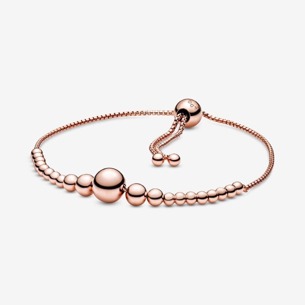 String of Beads Slider Bracelet (rose gold)
